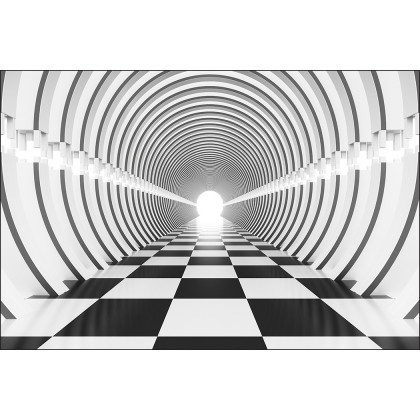 Fototapeta 3D Tunel - Czarno-Biała
