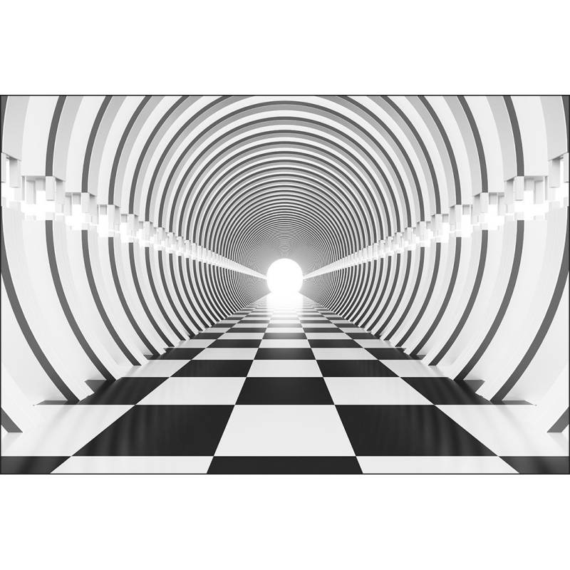 Fototapeta 3D Tunel - Czarno-Biała