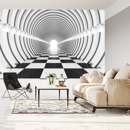 Fototapeta 3D Tunel - Czarno-Biała