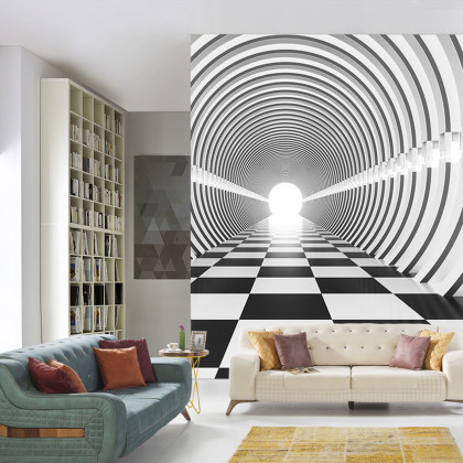 Fototapeta 3D Tunel - Czarno-Biała