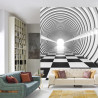 Fototapeta 3D Tunel - Czarno-Biała