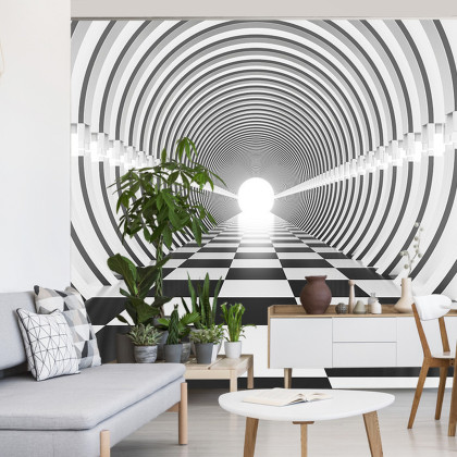 Fototapeta 3D Tunel - Czarno-Biała