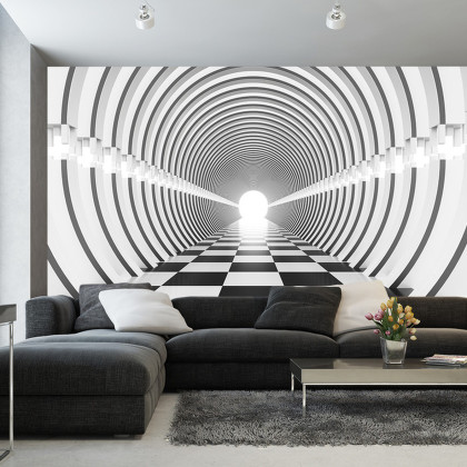 Fototapeta 3D Tunel - Czarno-Biała