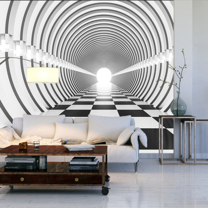 Fototapeta 3D Tunel - Czarno-Biała