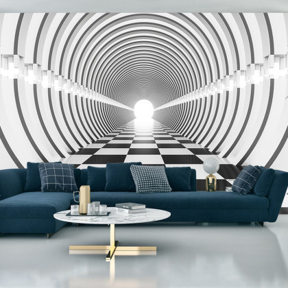 Fototapeta 3D Tunel - Czarno-Biała
