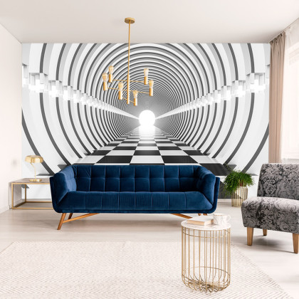 Fototapeta 3D Tunel - Czarno-Biała