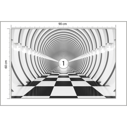 Fototapeta 3D Tunel - Czarno-Biała