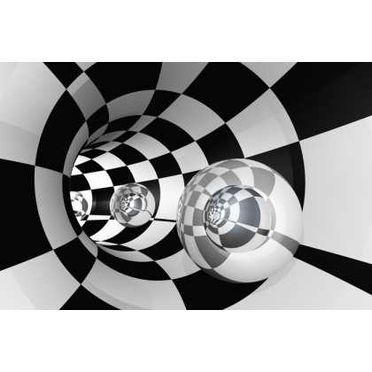 Fototapeta 3D Tunel - Szachownica