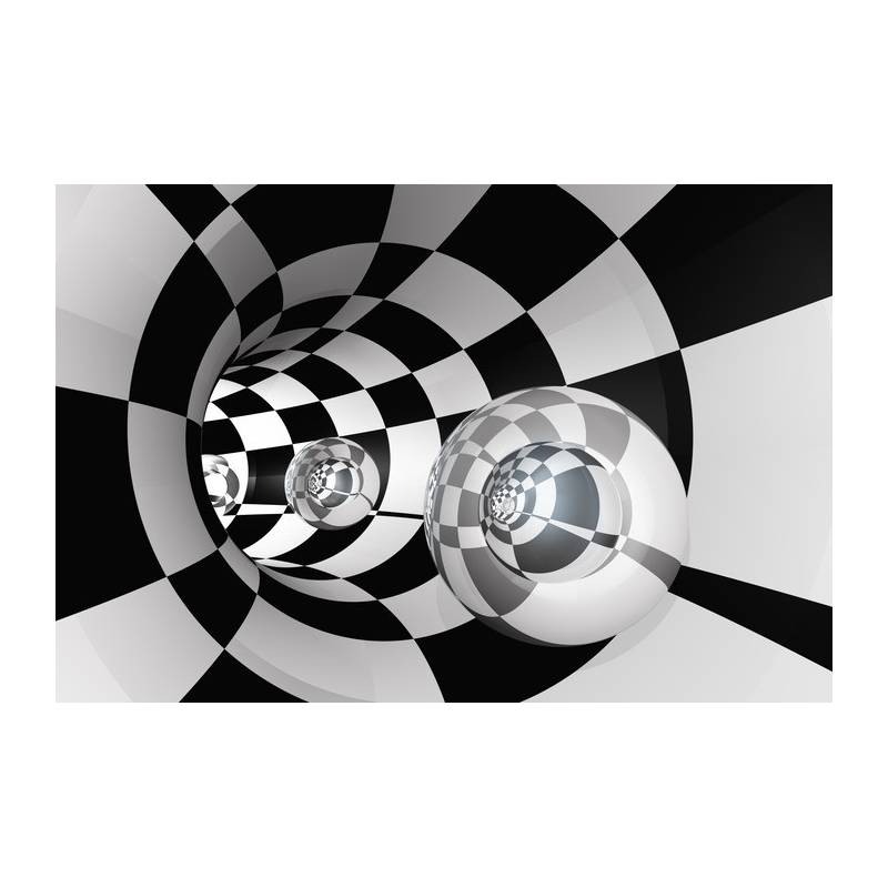 Fototapeta 3D Tunel - Szachownica