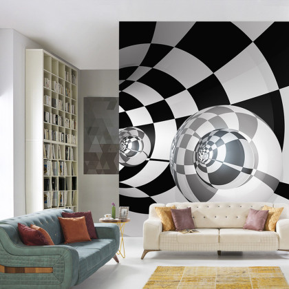 Fototapeta 3D Tunel - Szachownica