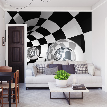 Fototapeta 3D Tunel - Szachownica