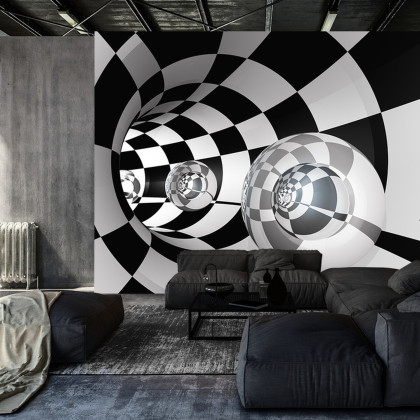 Fototapeta 3D Tunel - Szachownica