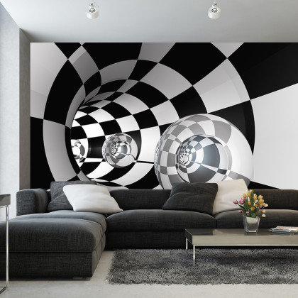 Fototapeta 3D Tunel - Szachownica