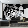 Fototapeta 3D Tunel - Szachownica
