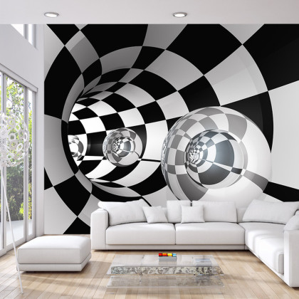 Fototapeta 3D Tunel - Szachownica