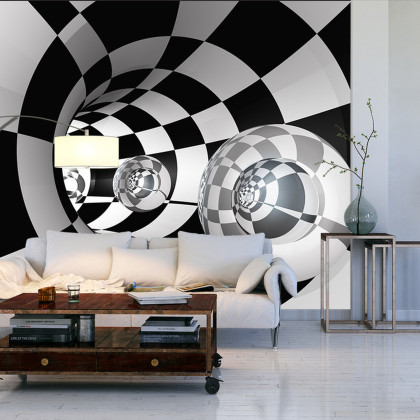Fototapeta 3D Tunel - Szachownica