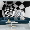 Fototapeta 3D Tunel - Szachownica