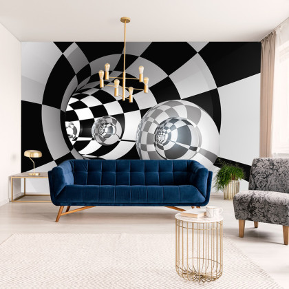 Fototapeta 3D Tunel - Szachownica