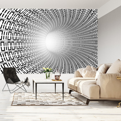 Fototapeta 3D Tunel - Czarno-Biała