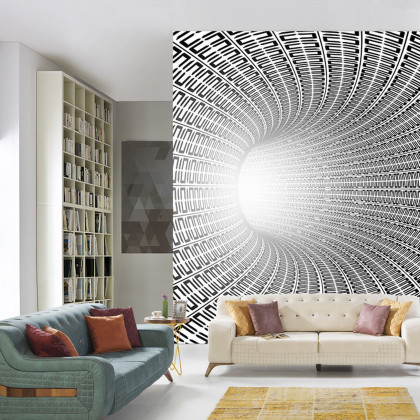 Fototapeta 3D Tunel - Czarno-Biała