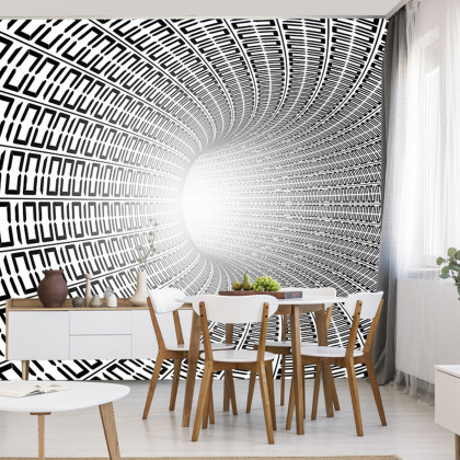 Fototapeta 3D Tunel - Czarno-Biała
