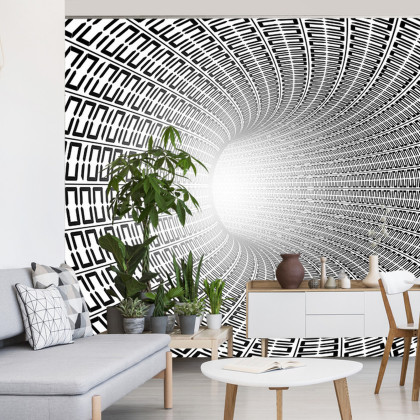 Fototapeta 3D Tunel - Czarno-Biała