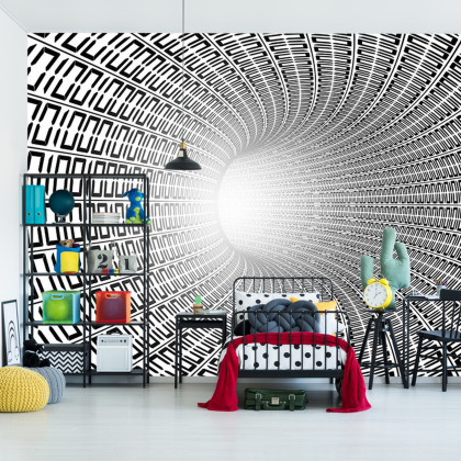 Fototapeta 3D Tunel - Czarno-Biała