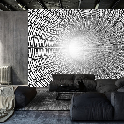 Fototapeta 3D Tunel - Czarno-Biała