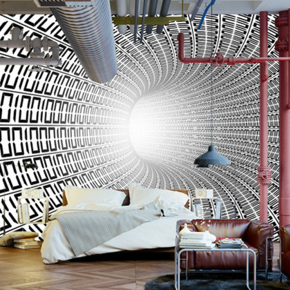 Fototapeta 3D Tunel - Czarno-Biała