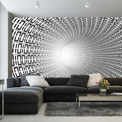 Fototapeta 3D Tunel - Czarno-Biała
