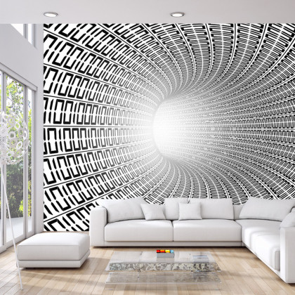 Fototapeta 3D Tunel - Czarno-Biała