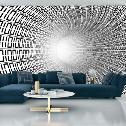 Fototapeta 3D Tunel - Czarno-Biała