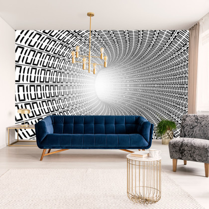 Fototapeta 3D Tunel - Czarno-Biała