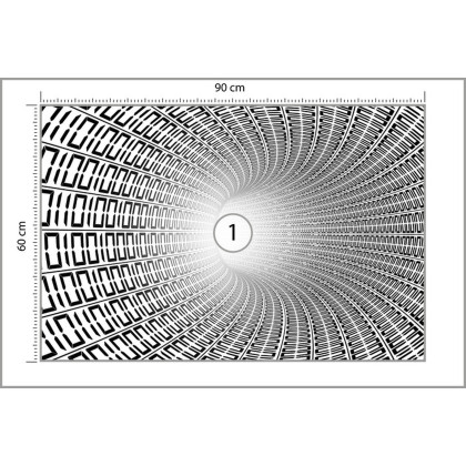 Fototapeta 3D Tunel - Czarno-Biała