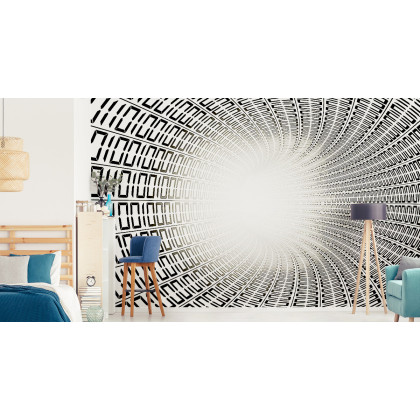 Fototapeta 3D Tunel - Czarno-Biała
