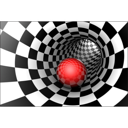 Fototapeta 3D Tunel - Szachownica