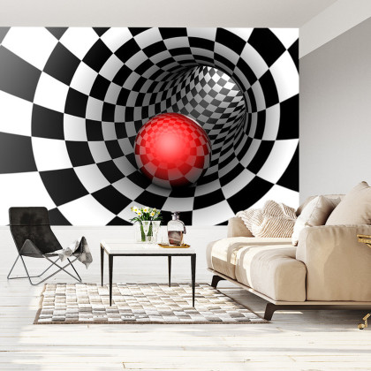 Fototapeta 3D Tunel - Szachownica