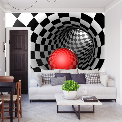 Fototapeta 3D Tunel - Szachownica