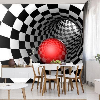 Fototapeta 3D Tunel - Szachownica