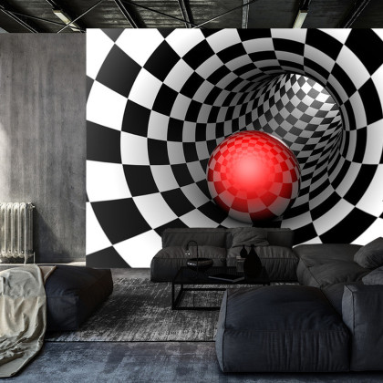 Fototapeta 3D Tunel - Szachownica