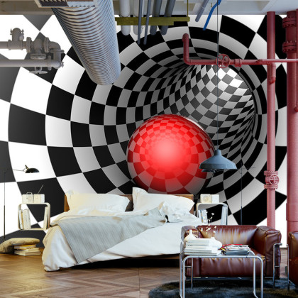 Fototapeta 3D Tunel - Szachownica