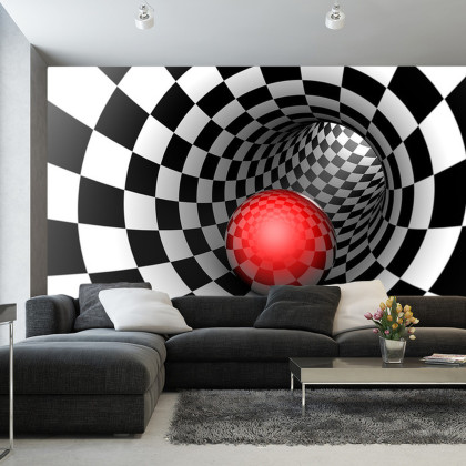 Fototapeta 3D Tunel - Szachownica