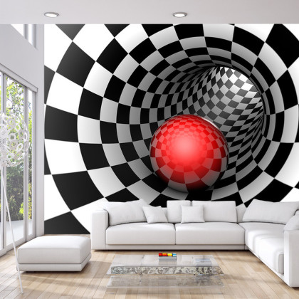 Fototapeta 3D Tunel - Szachownica