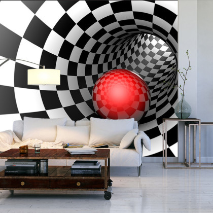 Fototapeta 3D Tunel - Szachownica