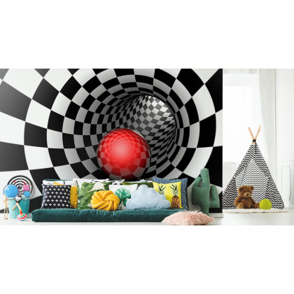 Fototapeta 3D Tunel - Szachownica