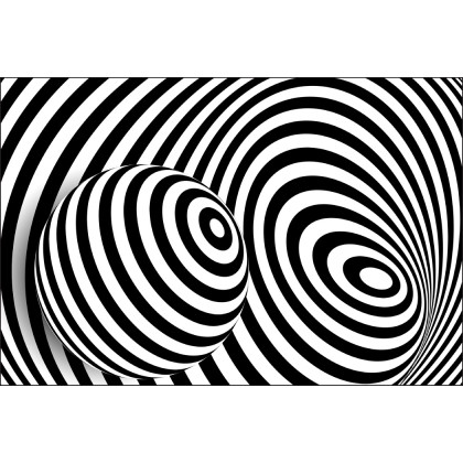 Fototapeta Kula 3D Czarno-Biała
