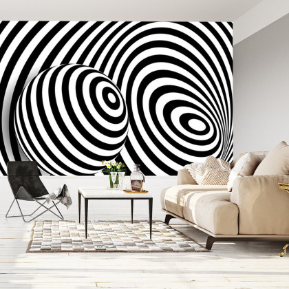 Fototapeta Kula 3D Czarno-Biała