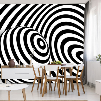 Fototapeta Kula 3D Czarno-Biała