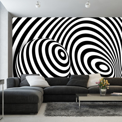 Fototapeta Kula 3D Czarno-Biała