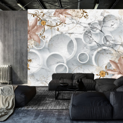 Fototapeta Abstrakcja Marmur I Kwiaty